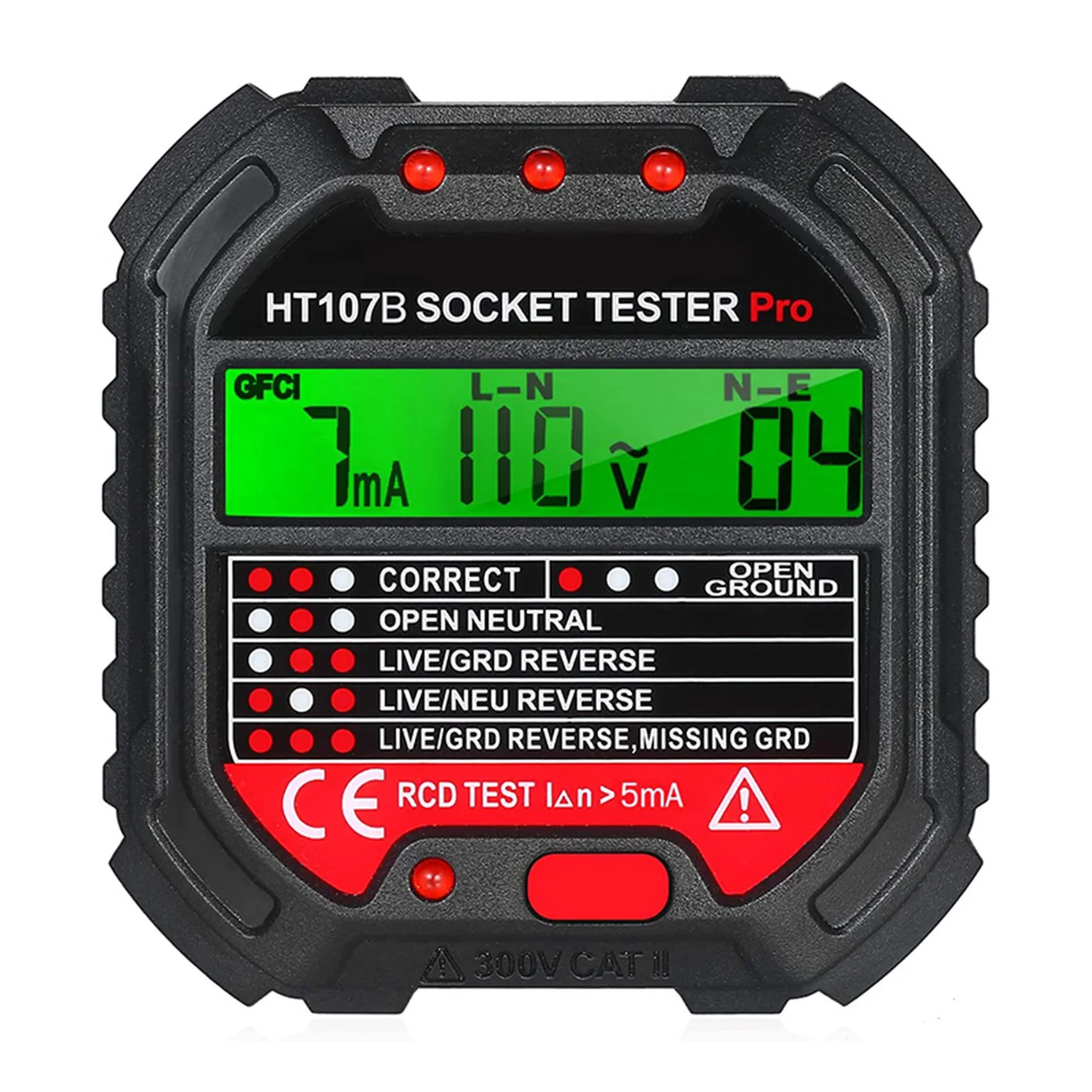 Probador de salida con pantalla Digital, probador de enchufe eléctrico, Detector de voltaje de polaridad de circuito eléctrico automático