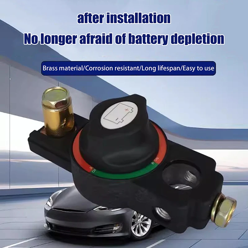 12/24V Universal Car Battery Disconnect Switch Manual Circuit Breaker Tool Free Knob Anti-Power Off Leakage Protector Auto Parts
