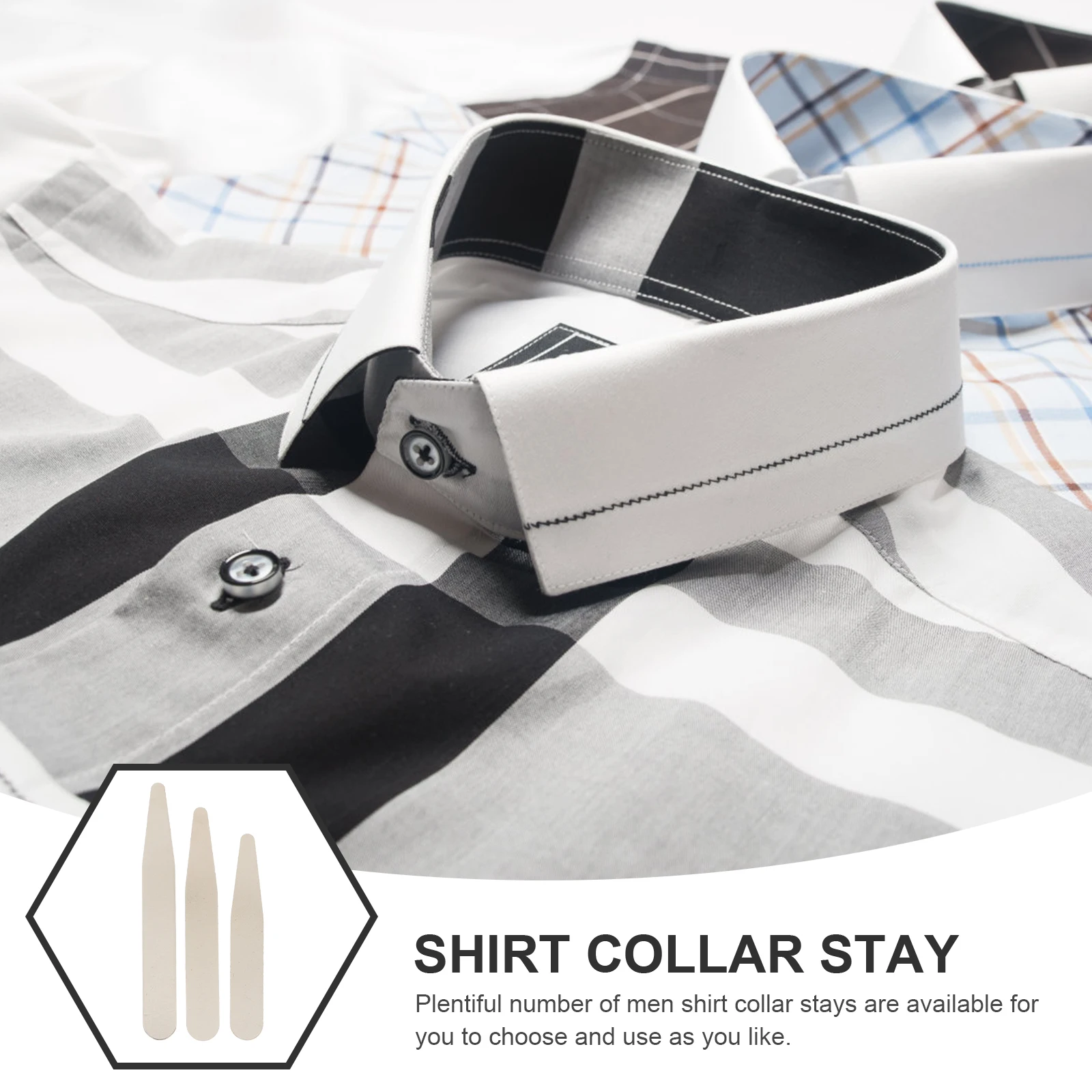 36 Stück Hemdstreben für Männer, Edelstahl-Kragen, unterstützt Hemd-Einsätze, starre Kragen, Former-Zubehör