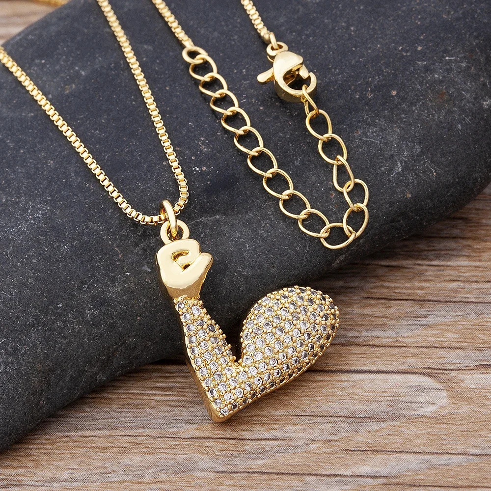 Nidin Charm Sign Language Pendant Copper Zircon Chain I Love You Hand Gestures Choker Necklace for Women Collares Lovers Jewelry