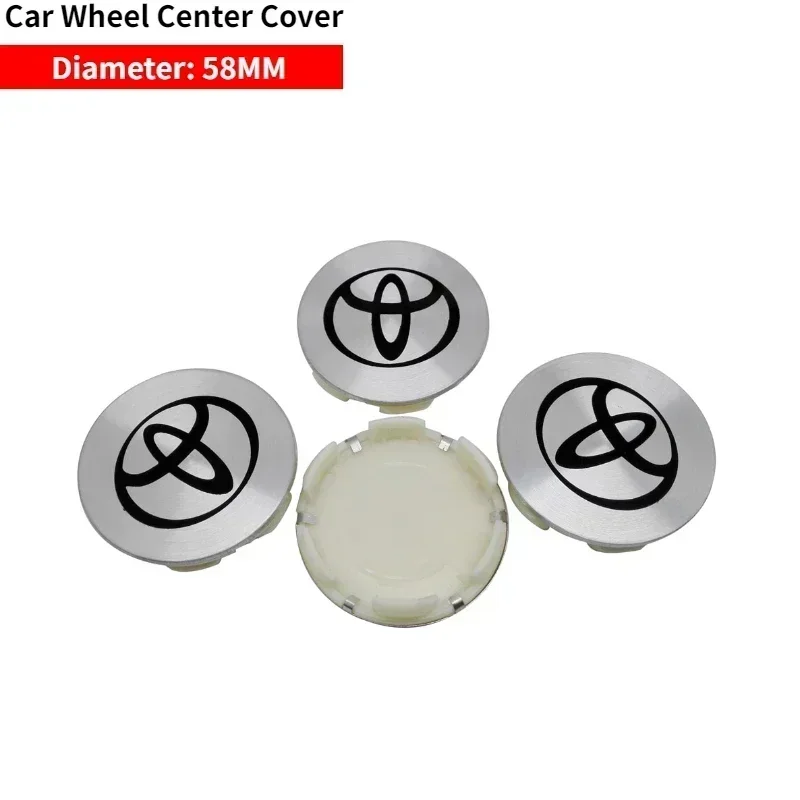 4PCS 58mm/62mm Car Wheel Center Hub Cover for Toyota Corolla Yaris Camry Reiz RAV4 Prado Sienna Highlander Izoa Accessories