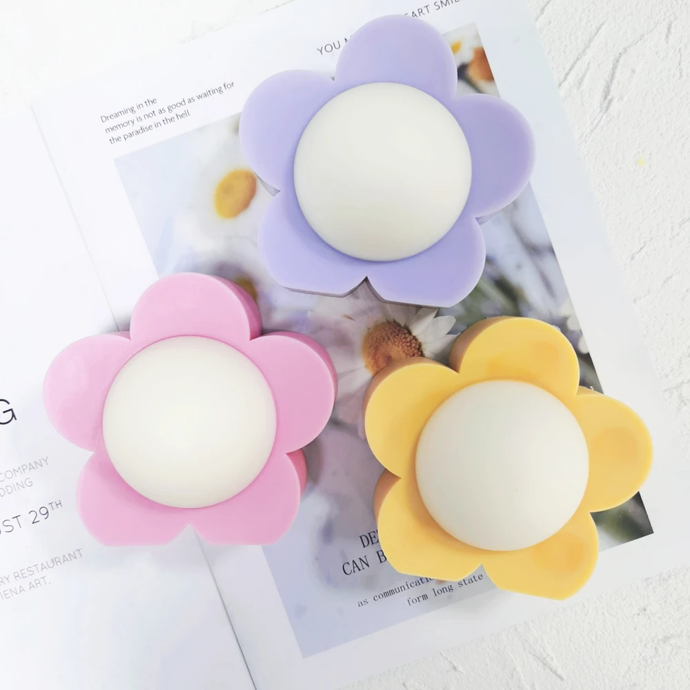 Pastel Flower Shaped Silicone Candles Mold Floral Petal Daisy Pillar Unique Soy Wax Candle Art Gift