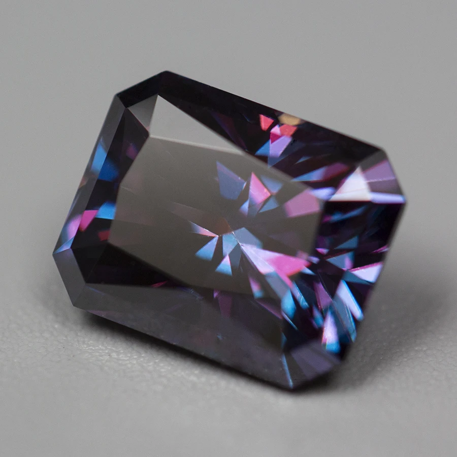Royal Purple Color Radiant Cut Moissanite Stone With GRA Certificate 0.5-5.0ct Moissanita Loose Gemstones Pass Diamond Tester