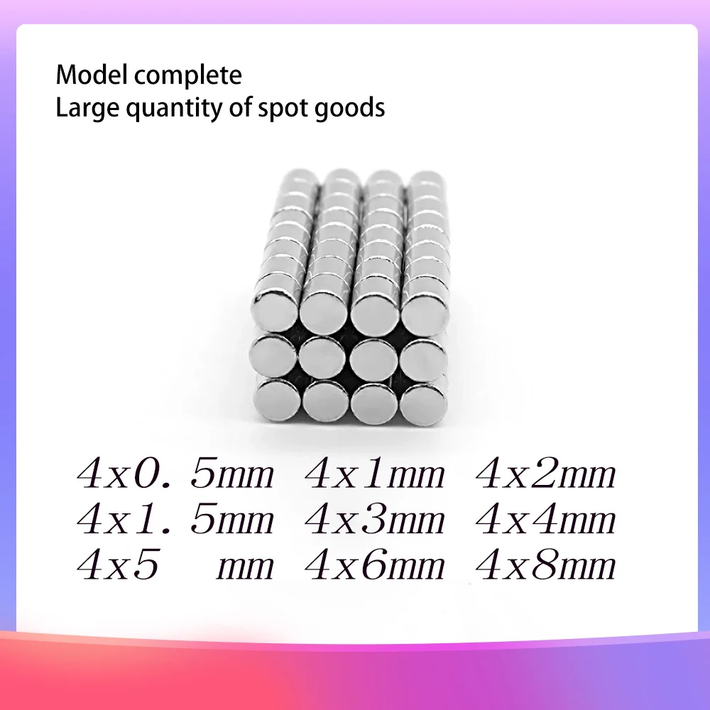 4x1 mm Mini Small Circular Magnets 4mmx2mm N35 Neodymium Magnet Dia 4*1.5mm Permanent NdFeB Magnets 4*0.5 mm 4*3 4*4 4*5 4*6 4x8