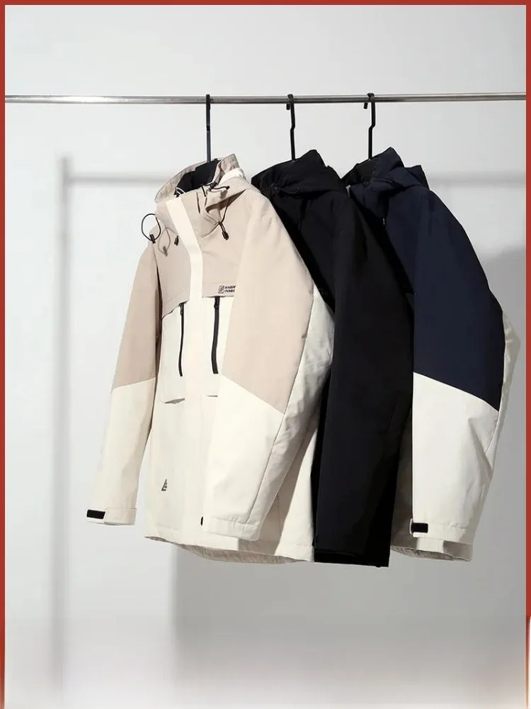 

High-End Tee-in-One Detachable 90 Du down Inner Jaet Men's Winter Warm Outerwear Outdoor Puffer Coat Trendy