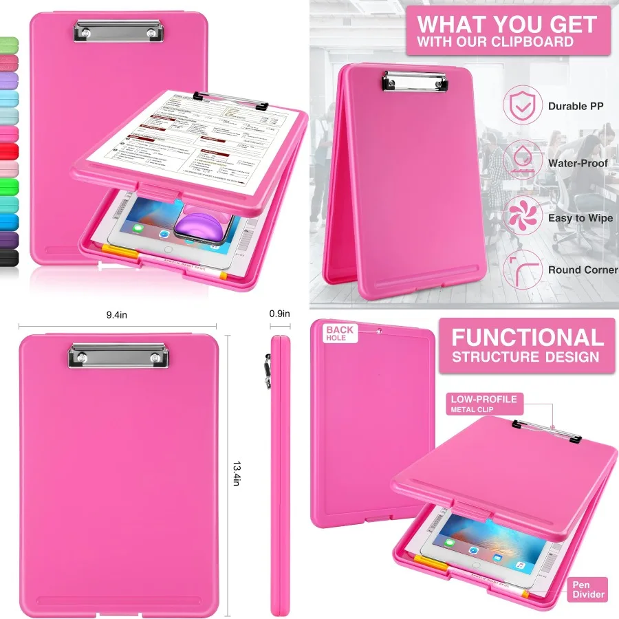 Appunti in plastica pieghevole con archiviazione integrata per insegnare e insegnare infermieristico e uso in ufficio Clip a basso profilo Design durevole C