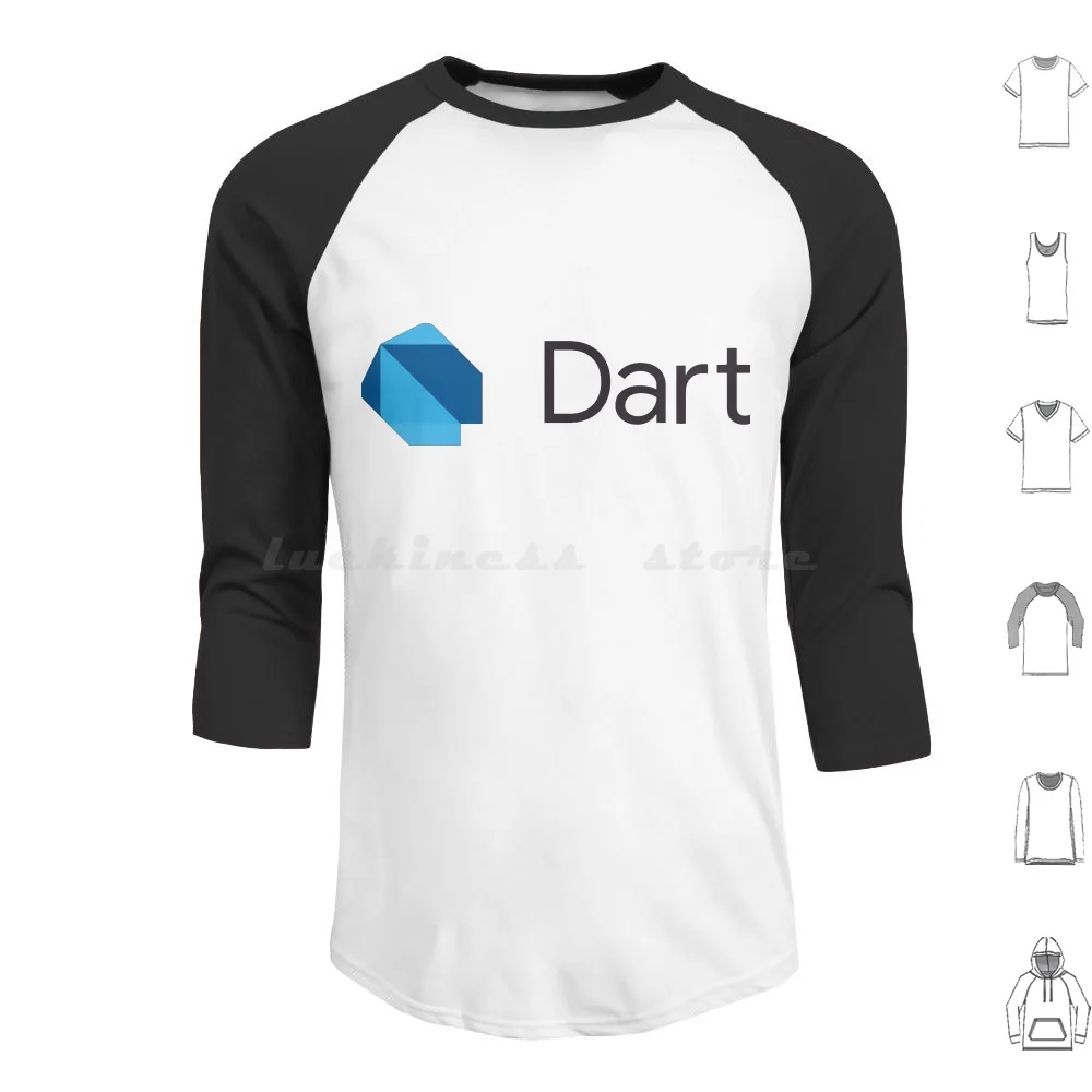 Dart Logo Hoodie Cotton Long Sleeve Dart Programming Programming Language Language Opensource Free Dash Multi Paradigm Cross
