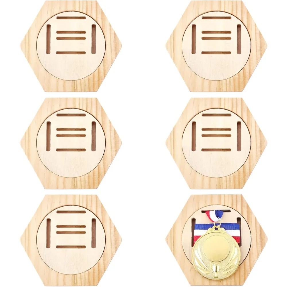 Sports Medal Display Stand, Fashion Medal Awards Holder Display, Wood Medal Holder Frame for All Sports Running