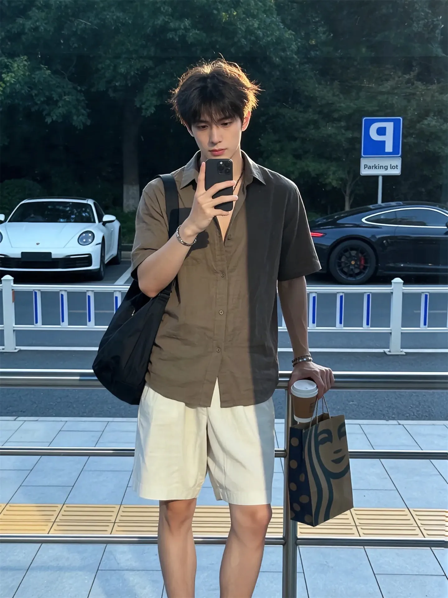 Loose Linen Shirt Short Sleeve Summer Thin Style Beach Vacation Loose Shirt Jacket Men's Casual Sportswear Set Lightweight
