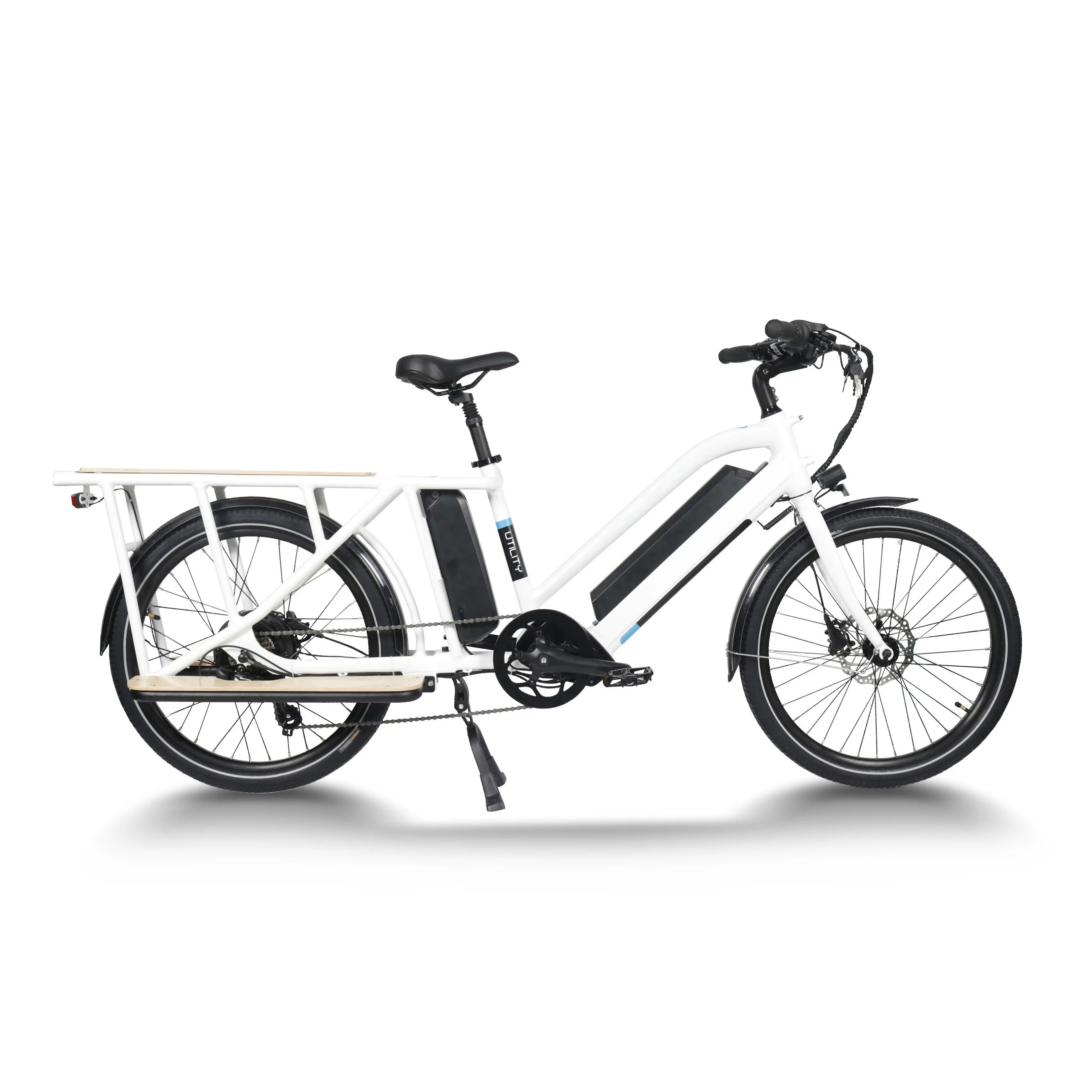 

Dual Battery 48v 750w Ebike Alloy Aluminum Electric Cargo Bicycle for Family