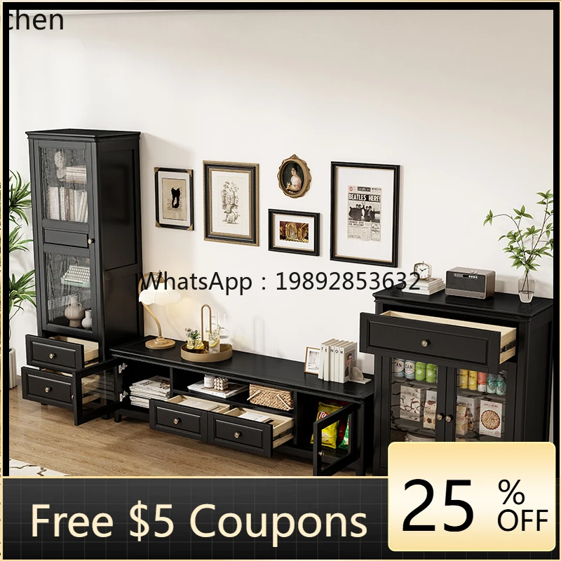 

U2 solid wood TV cabinet living room floor cabinet storage cabinet