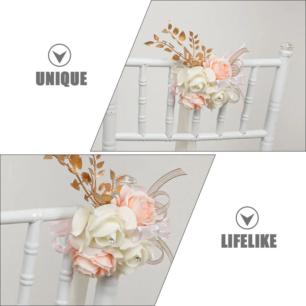 

2Pcs Fake Flower Curtain Tiebacks Silk Cloth Artificial Flower Curtain Binding Clips Elegant Drapery Holdback Decor