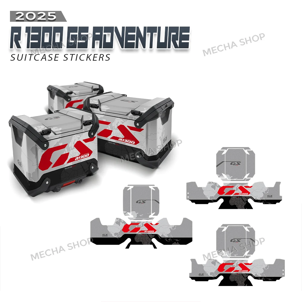

For R 1300 GS Adventure GS Trophy Option 719 Karakorum Racing Red Triple Black 2024 2025 2026 Suitcase Stickers Protection Decal