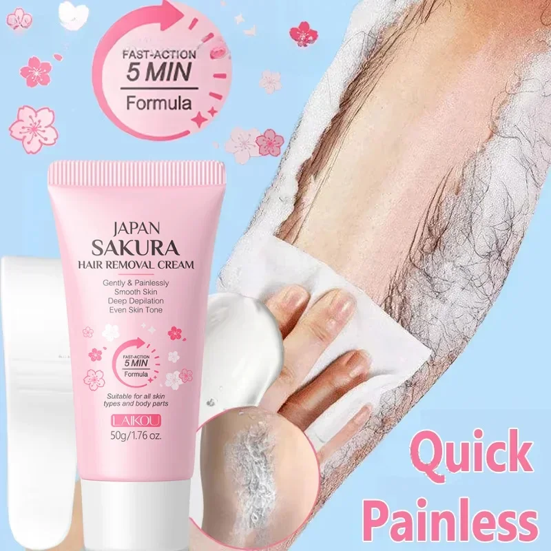 빠른 제모 크림 무통증 발모 억제제 팔 겨드랑이 다리 영구 제모 남녀 공용 뷰티 바디 케어 50g