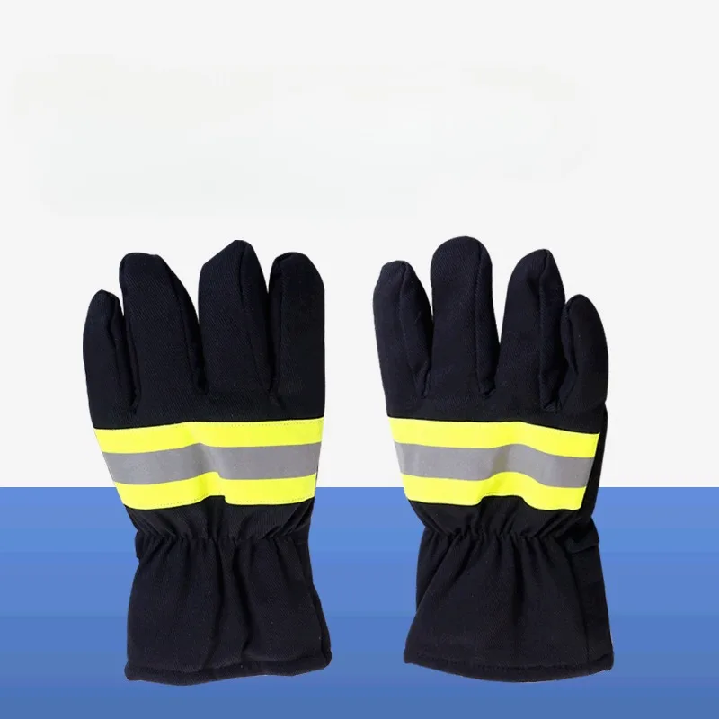 

Fireproof Safety Gloves Black Reflective Belt Fire Gloves Protection Supplies For Welding And Cold Weather Firefighting Gloves