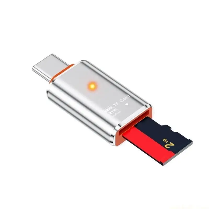 Type C USB2.0 Portable Memory Card Reader Fast Speed TFs OTG Adapter Hot Swap
