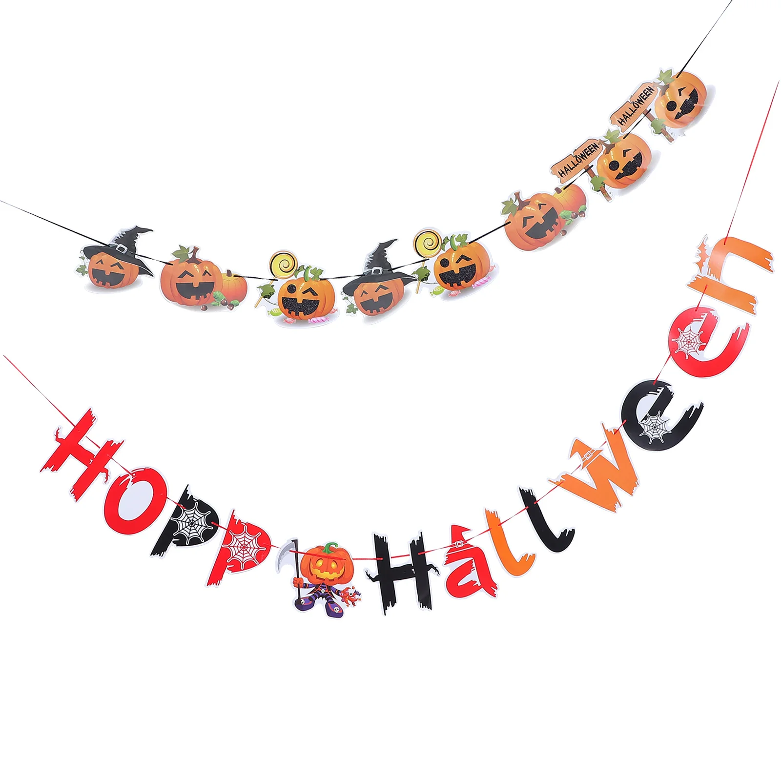

2 Pcs Banner Simulated Pumpkin Paper Simulated Pumpkin Festival Banner Decoration Flag Bunting Decoration Reusable