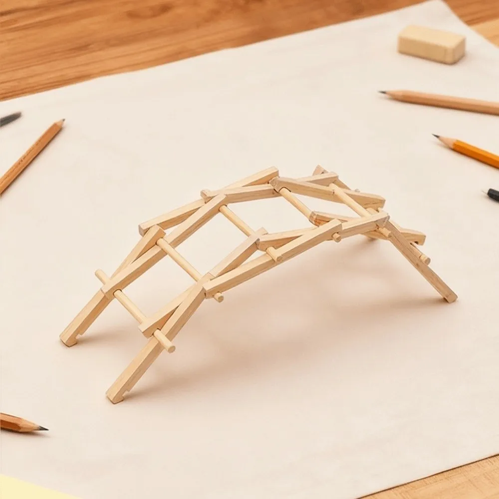 

Bailey Bridge Wooden Puzzle DIY Assembly Science Experiment Model Kit Wooden Strip Bridge Craft Handmade Model Children's Puzzle