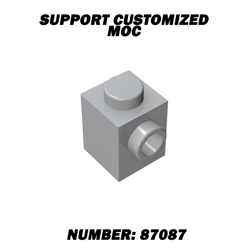 MOC 87087 벽돌 변형 1x1 측면 스터드 포함 블록 교육용 부품 액세서리 어린이 하이테크 장난감 50g