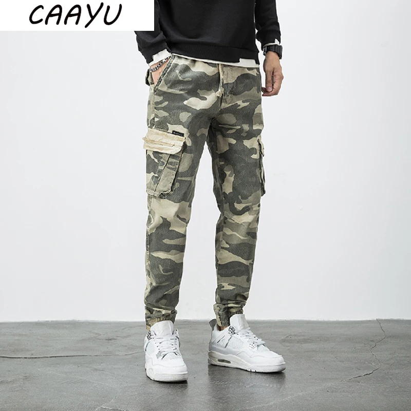 

CAAYU Mens Cargo Pants 2024 Camouflage Multi-pocket HipHop Joggers Trousers Japanese Streetwear Casual Vintage Jogging Pants Men