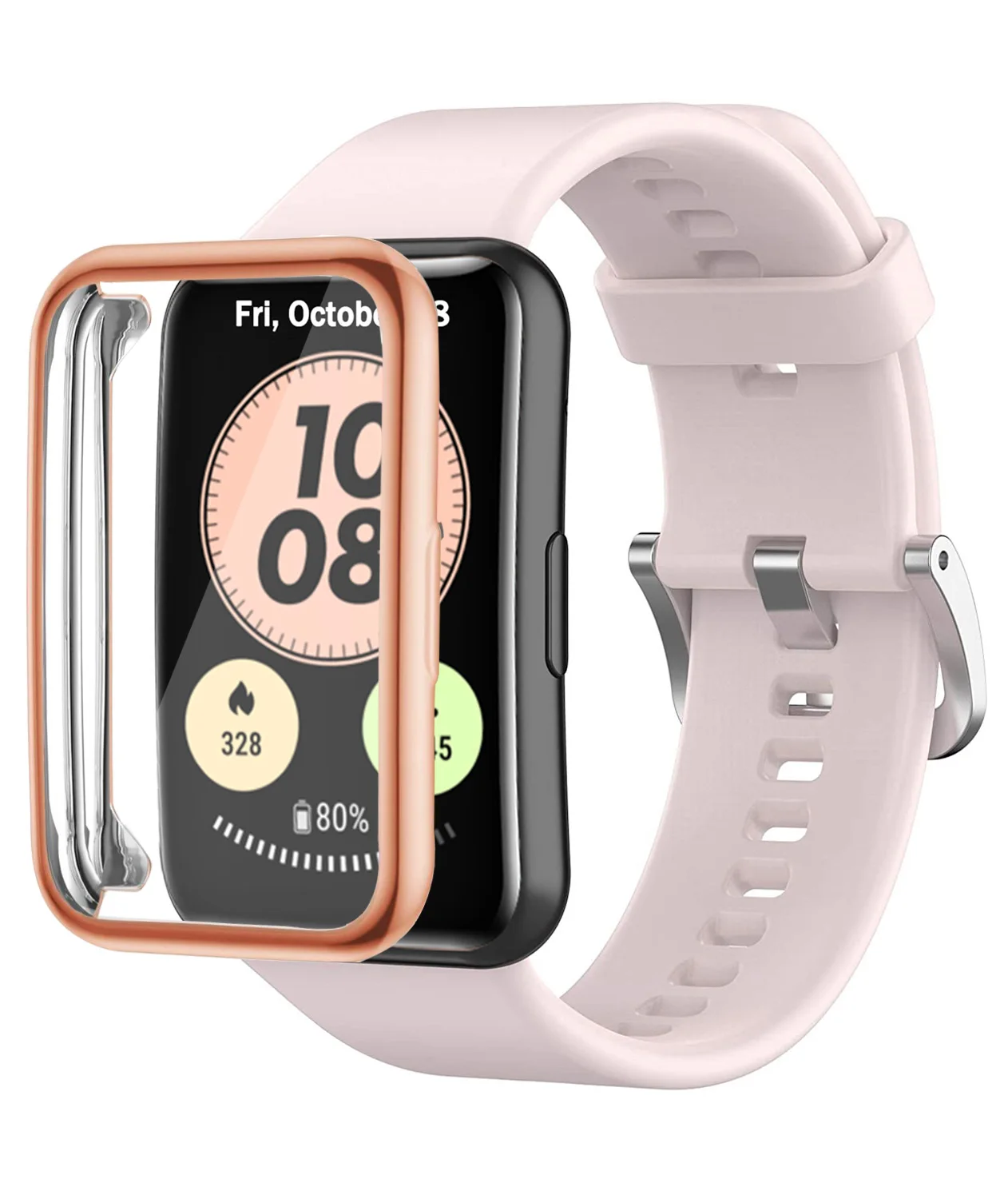 

Силиконовый ремешок и чехол для Huawei Watch FIT, ремешок для смарт-часов с покрытием, аксессуары из ТПУ, ремешок для часов huawei watch fit, новинка 2021