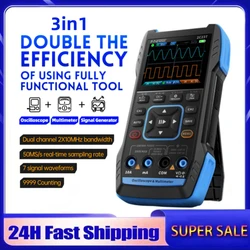 FNIRSI 2C23T 3 in 1 Multimeter Digital Oscilloscope Function Signal Generator 9999counts AC DC Voltage 50MS/s 10MHz Dual Channel