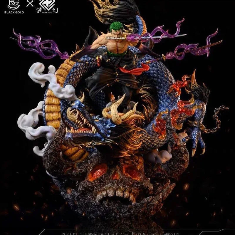 Figurine d'anime One Piece, Nika Luffy Zoro, scène de dragon, statue en PVC, modèle de poupée, objet de collection, décoration de bureau, cadeau pour enfants