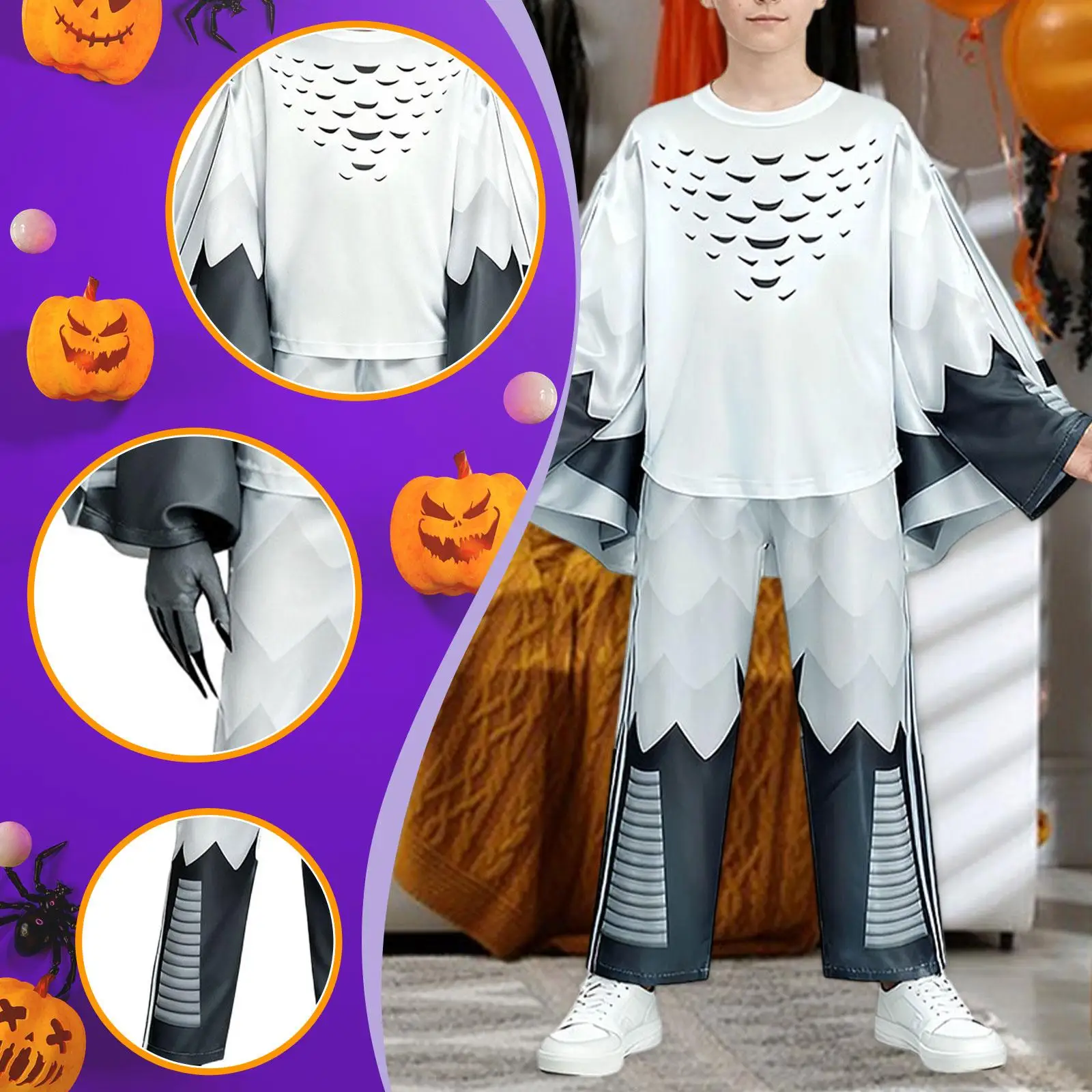 Ensemble de costumes de hibou pour enfants, haut, pantalon, gants à capuche, pour fête de carnaval, jeu de rôle de vacances