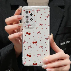 Cute Cherry Phone Case For Samsung A35 A55 5g A53 A54 A25 A34 A06 A16 A32 A15 A23 Case Galaxy S25 S24 S23 Ultra S21 S20 FE Cover