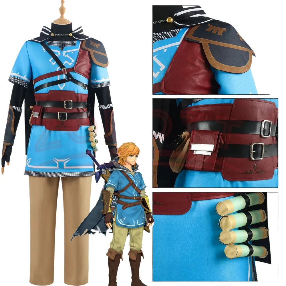 Gra Zelda Cosplay Breath of the Wild Link Cosplay Kostium Koszula Płaszcz Akcesoria Zestawy Strój dla dorosłych dzieci na imprezę karnawałową