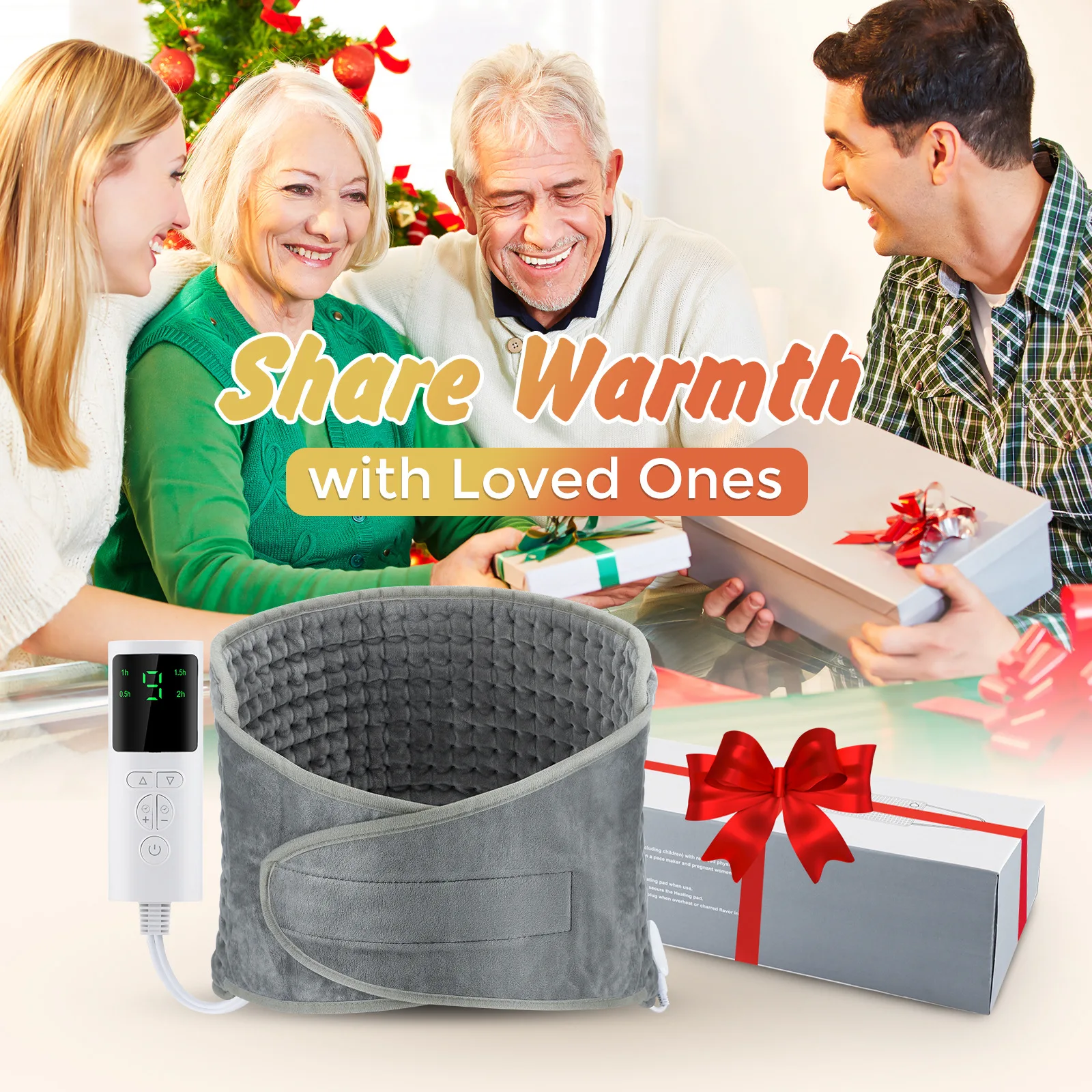 

Heating Waist Belt for Back Pain Relief - 9 Temp Levels & Timer Function - 125cm Therapeutic Warm Pad