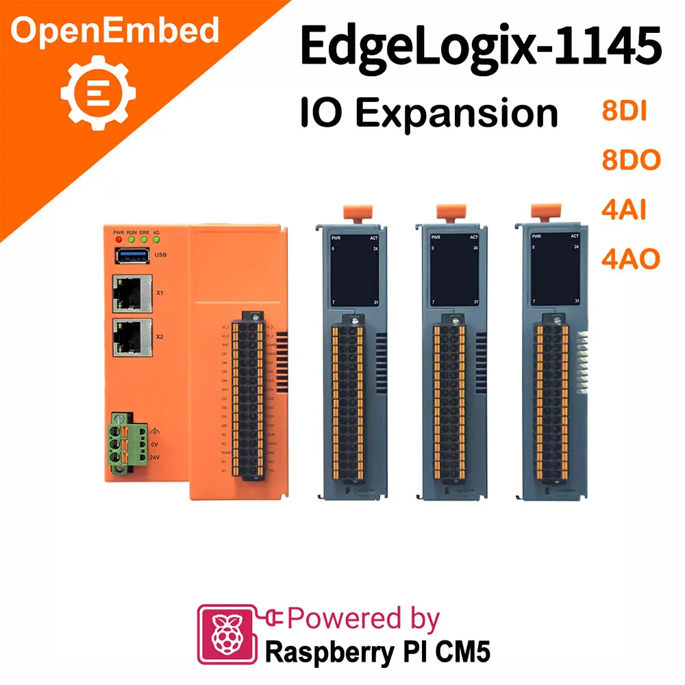 

Codesys PLC Controller, Raspberry Pi CM5 Edge IoT Gateway RS485 Dual Ethernet 4G LoRa WiFi IO Expandable Programmable Controller