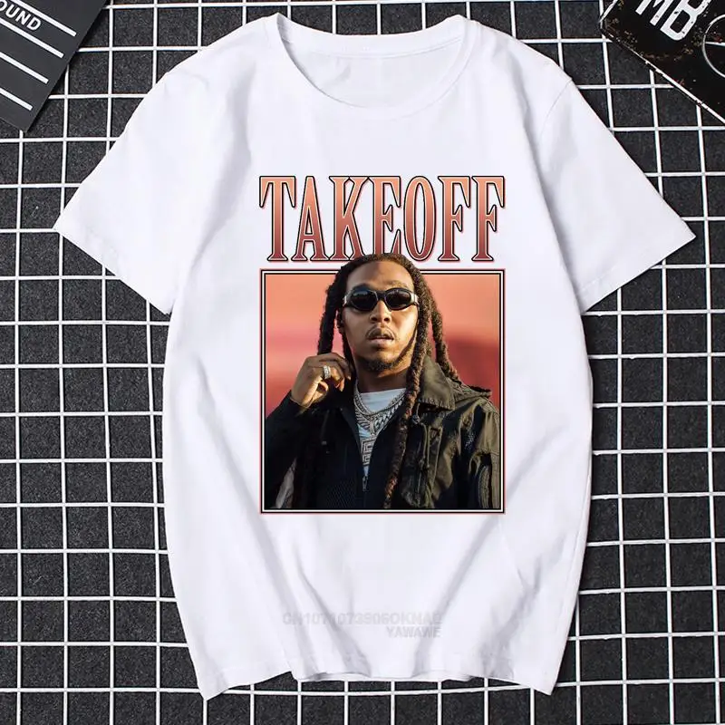 Retro Hip-hop Rap Band Takeoff RIP T-shirt Summer Men Women Fashion Streetwear Tee Casual Graphic Short Sleeve Tops