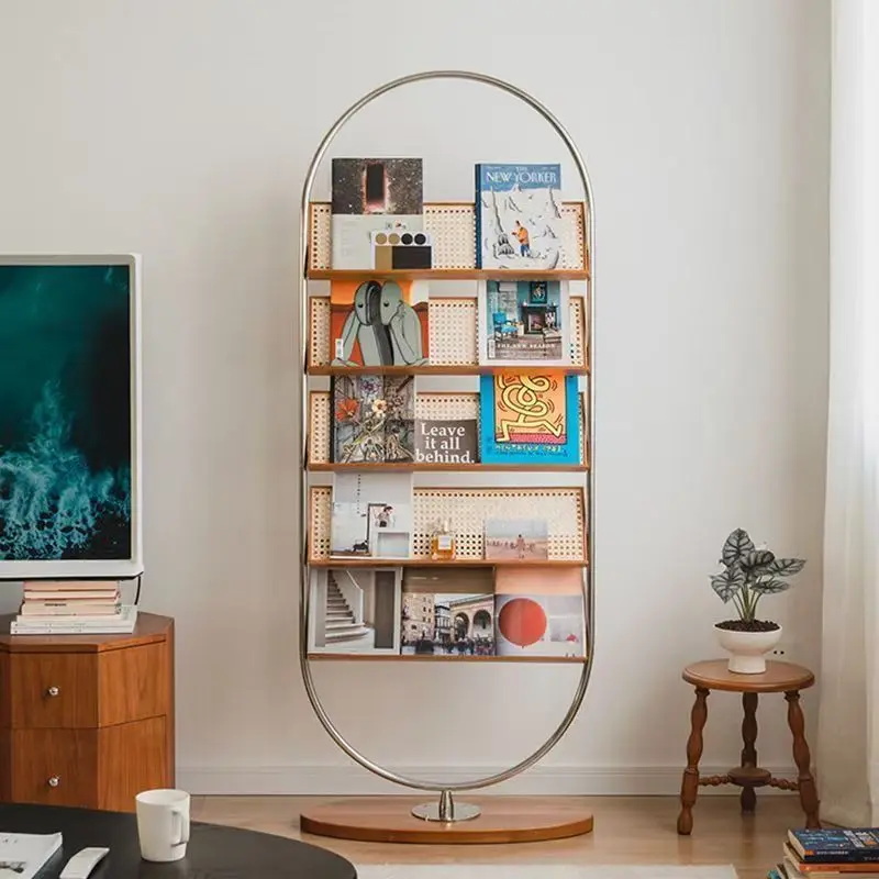 

Magazine rack Multi-layer storage bookshelf Small apartment Floor-to-ceiling reading newspapers and periodicals
