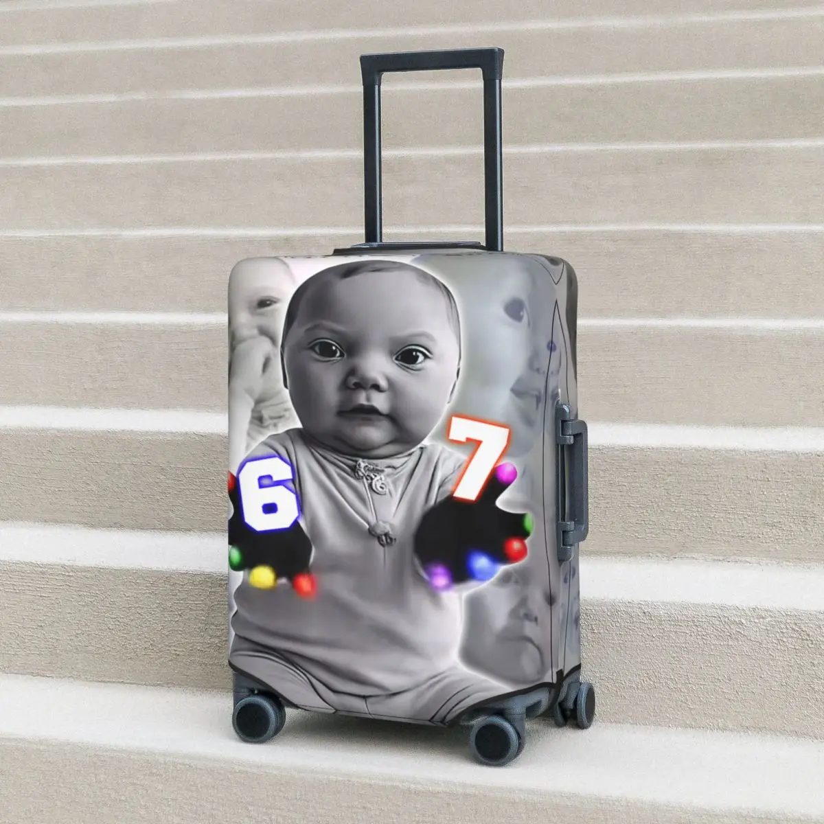 

Забавный чехол для чемодана Gloving Niche Baby 67 Six Seven Hand Funny Ai Baby Meme для защиты багажа в полете и на круизе