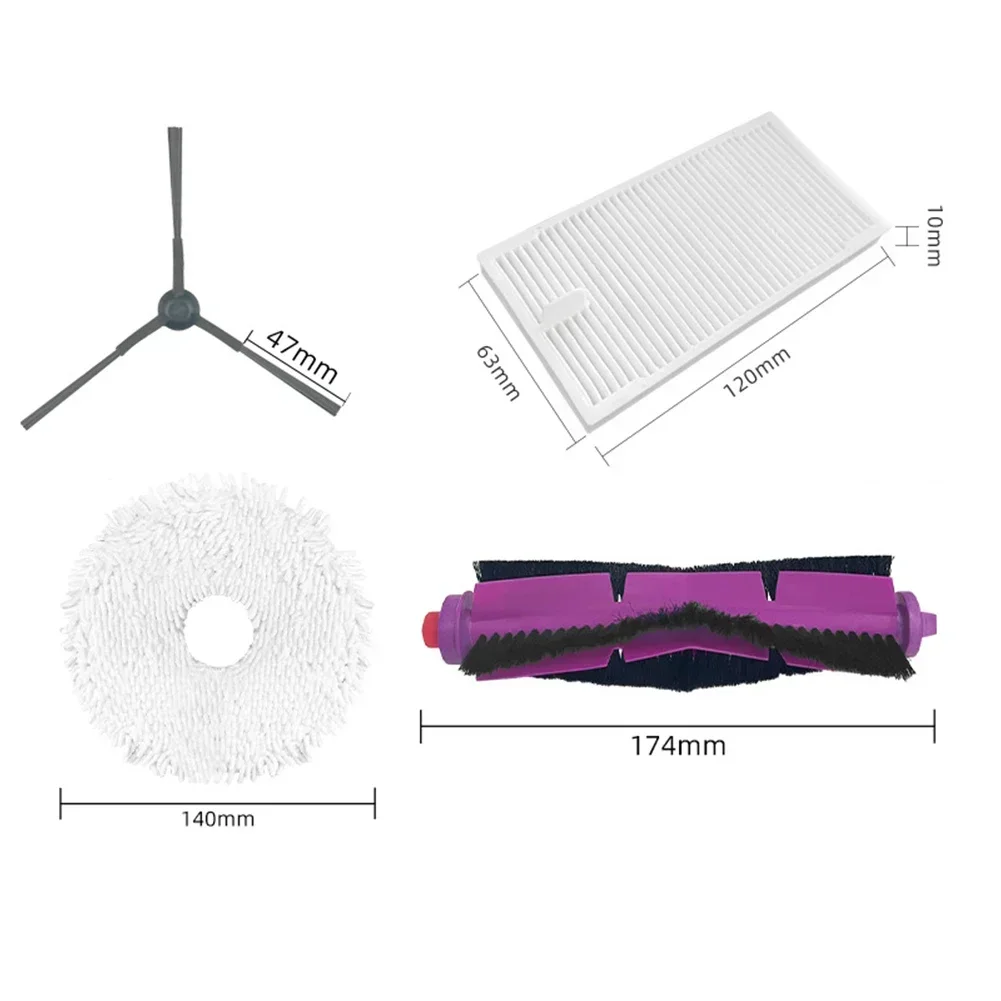 18/25pcs Main Brush For Obode P8 Robot Vacuum Cleaner Spare Replacement Main Side Brushes Mop Cloths Filters Sweeper Parts