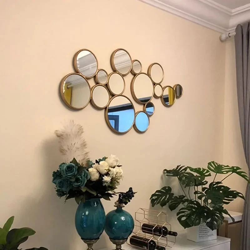 American Resin Sun Decoration Mirror Wall Hanging Pendant Home Livingroom Wall Mural Ornaments Hotel Porch Wall Sticker Crafts