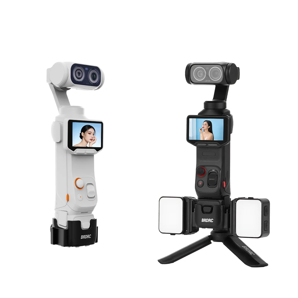 Expansion Frame Adapter for Insta360 Luna Ultra,Camera Mount Bracket with Dual Cold Shoe Ports &1/4 Screw Thread for Fill Lights