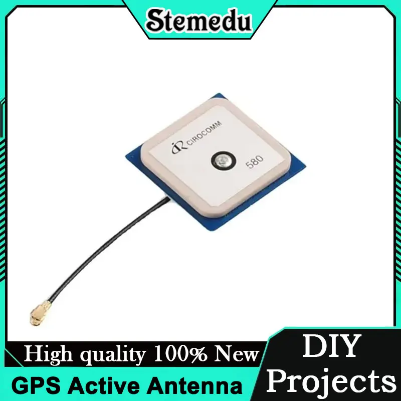 32dB 고이득 GPS 액티브 안테나 1575.42MHz 커넥터 25x25x2mm 세라믹 패치 (내비게이션 추적용)