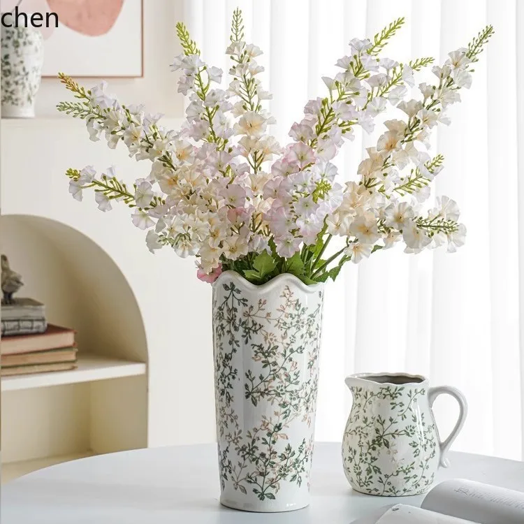 Zml ceramic vase living room ornament flower arrangement high-end vase new home retro
