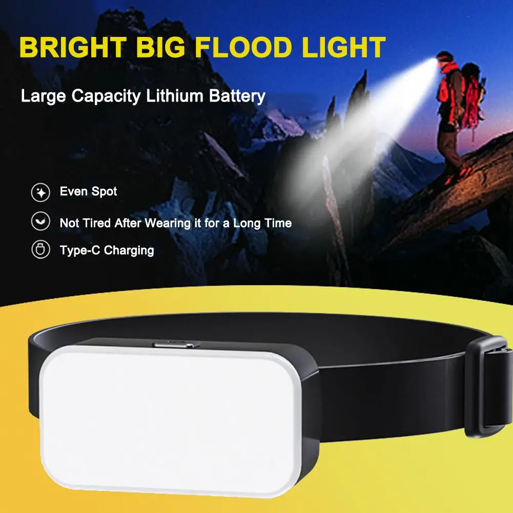 Floodlight LED ไฟหน้า USB แบบชาร์จไฟได้ COB LED ไฟหน้าฉุกเฉิน EDC ไฟฉายตกปลาไฟฉายทํางาน Night O0K6
