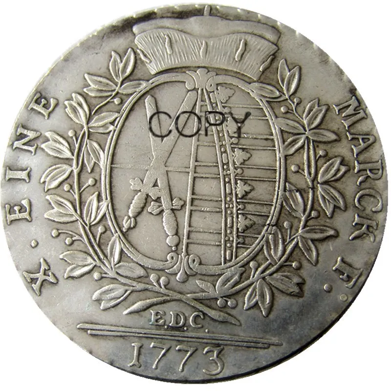 DE(35)SAXONY ALBERTINE 1 Thaler 1773 EDC - Silver - Friedrich August III Silver Plated Copy Coin