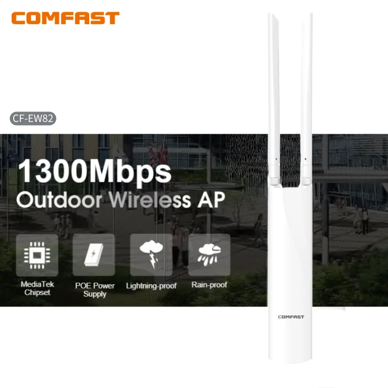 COMFAST 1300Mbps Penguat Sinyal Wifi Luar Ruangan AP Router repeater Dual-band 2.4G+5Ghz PoE Transmisi Wifi Nirkabel tahan air