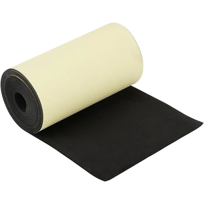 1 Roll Black Self Adhesive EVA Foam Roll 2mm Thick Waterproof Foam Rubber Sheet for Furniture Protecting Gap Filling Costumes