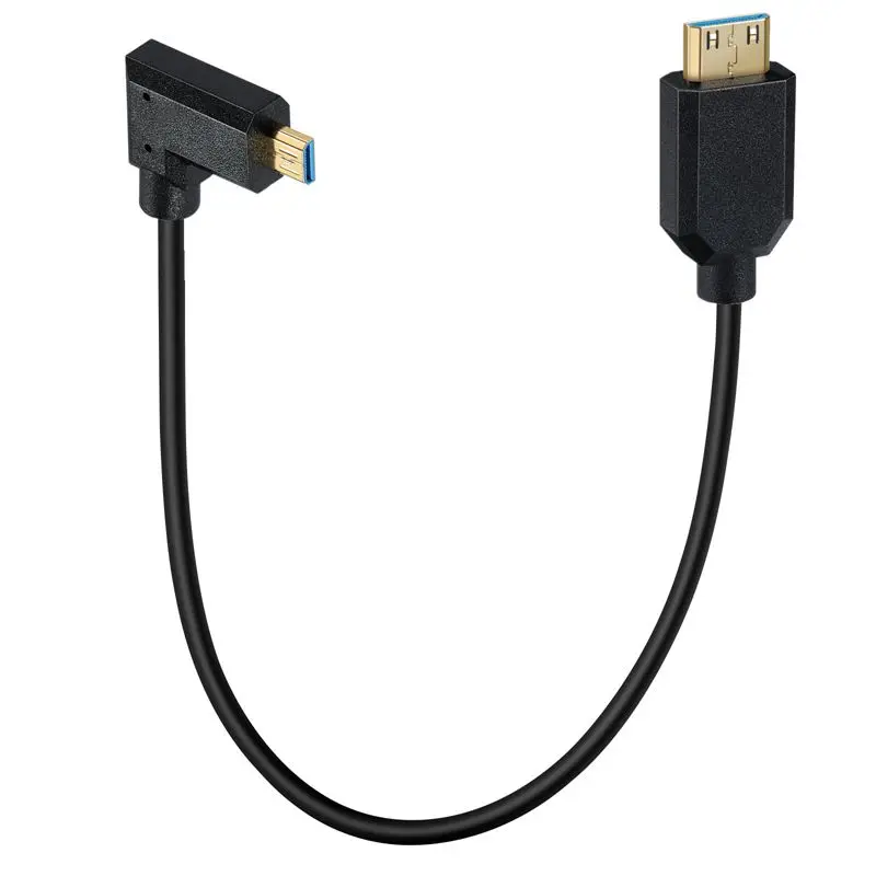 2.1V 8K@60Hz 4K@120Hz 1080P 3D Mini HDMI Compatible to Micro HDMI Compatible Connection Cable 90 ° Elbow Adapter Cable