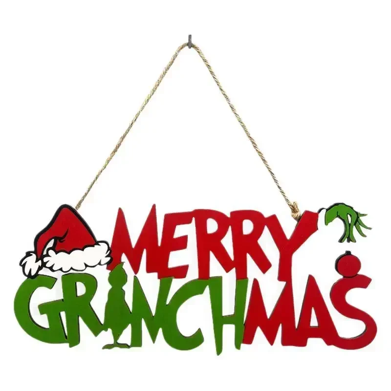 Natale in legno appeso ornamenti per l\'albero di Natale porta d\'ingresso decorazioni per feste