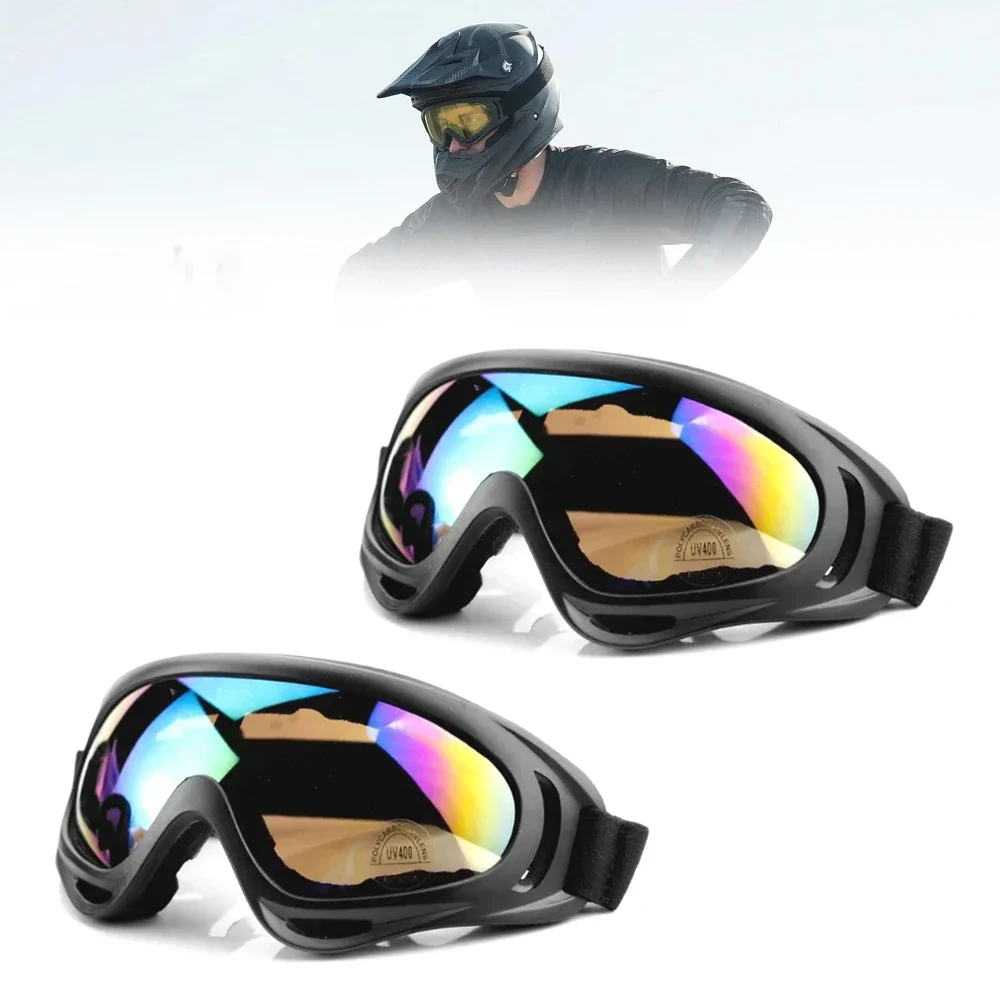 2Pack Tactical Riding Goggles Dust Proof Windproof UV400 Protect Motorcycle Sunglasses Impact-Resistant Kids Game Safety Goggles