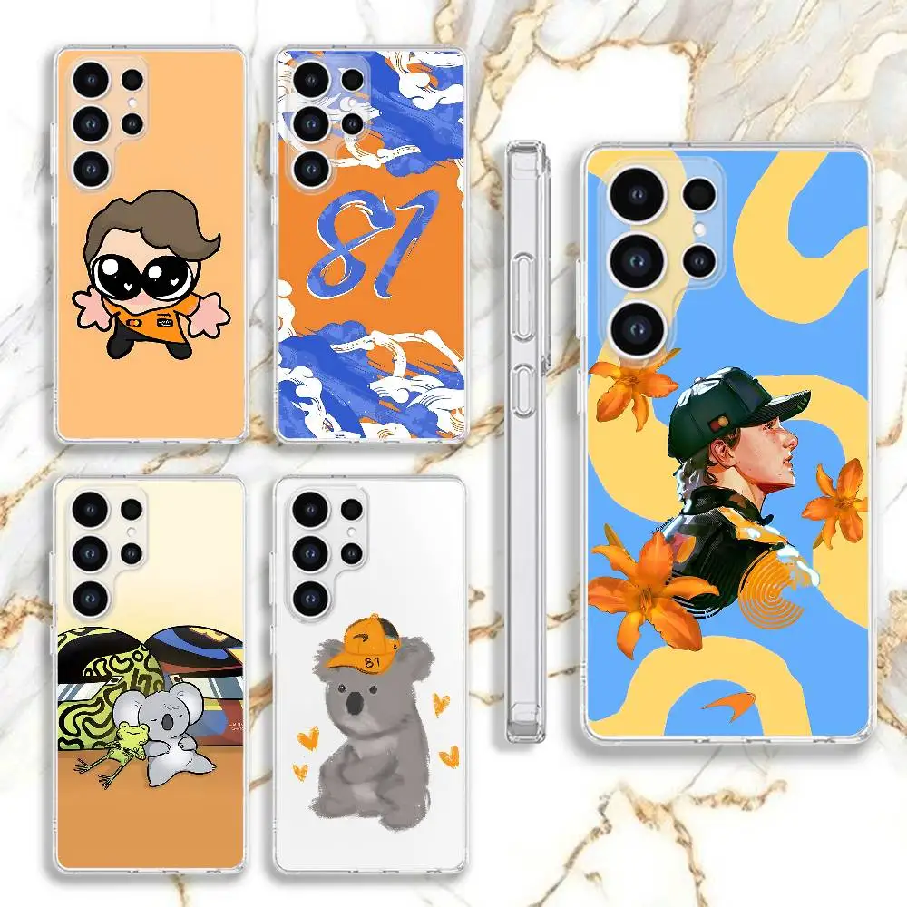 

O-Oscar Koala P-Piastri Phone Case For Samsung S21,S24,S30,S10,S22,S25,S23,S10,PIus,Ultra,5G,FE,lite Clear TPU Cover