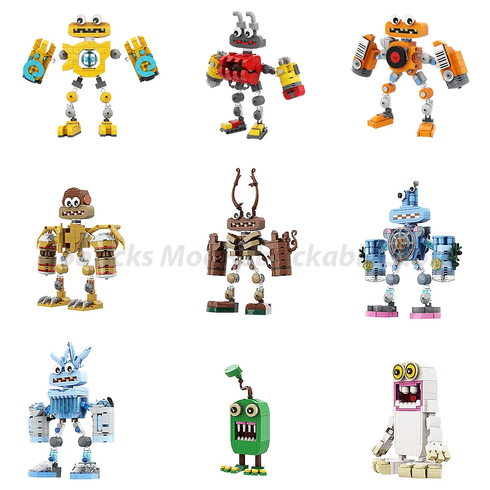 

Gobricks MOC My Singing Monsters Figures Bricks Wubboox Rare Mammott Furcorn Model Game DIY Building Block Toys For Kids Gift