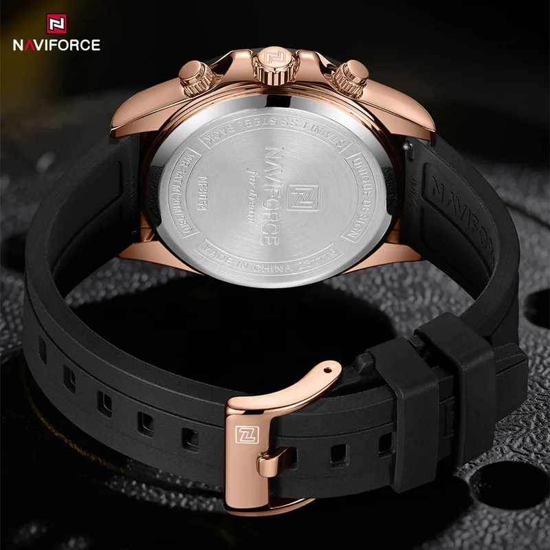 NAVIFORCE Watches for Men Business Luxury Waterproof Luminous Mens Watch Silicone Strap Chronograph Wristwatch Relogio Masculino